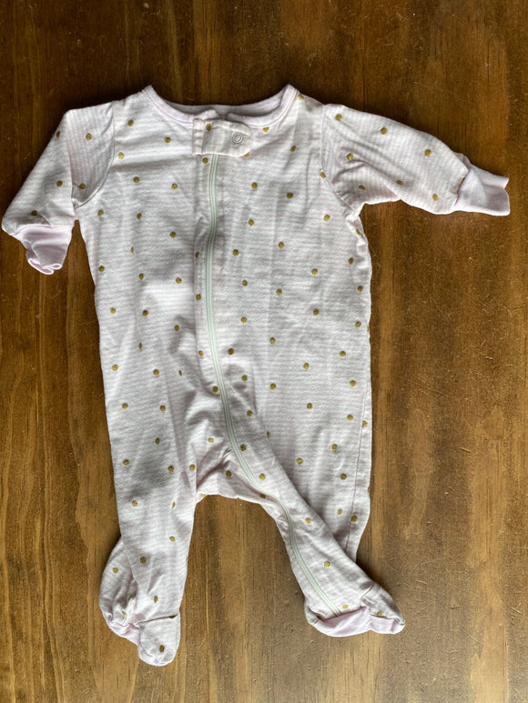 Gold Polka Dot Sleeper, NB