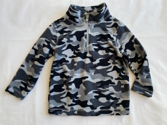 Peanut & Ollie Grey Camo Fleece Pullover, 2T