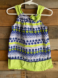 Lime Green, Blue Flower Set, 3T