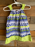 Lime Green, Blue Flower Set, 3T