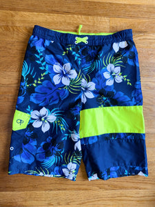 Blue Floral Op Swim Trunks, XXL/2XG (18)