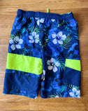 Blue Floral Op Swim Trunks, XXL/2XG (18)