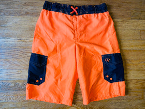 Orange/Black Op Swim Trunks, XL(14/16)