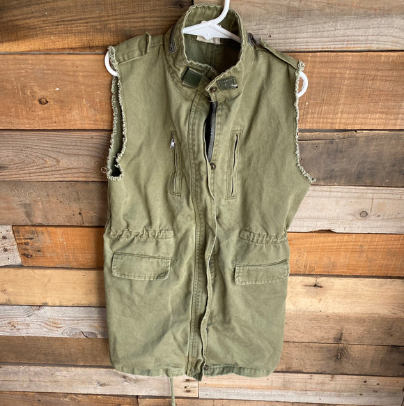 Olive Green Denim Dress/Overlay, 9/10