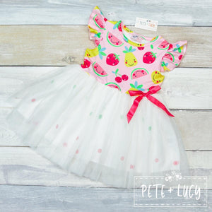 Fruit Galore Tulle Dress, 2T