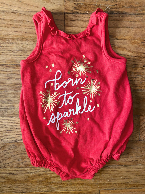 'Born to Sparkle' Onesie, 3-6M and 6-9M