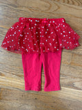 Heart Print Tutu Pants, 6-9M