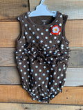 Brown Polka Dot Romper, 18M