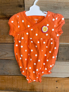 Orange Polka Dot Romper, 6M