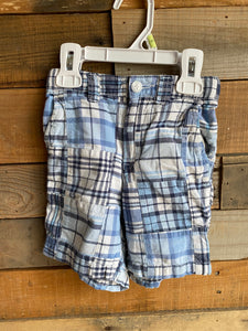 Blue Plaid Shorts, 2T