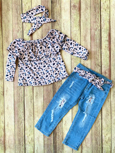 New Leopard Denim Set, XS(12-18M)