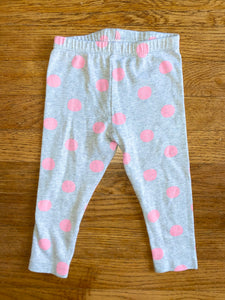 Grey, Pink Dot Leggings, 24M