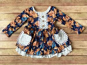 Midnight Floral Dress, XS (12-18)