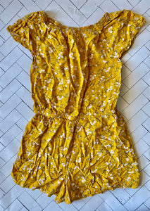 Yellow Floral Romper, L(10-12)