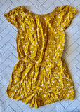 Yellow Floral Romper, L(10-12)