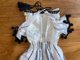 Cream/Black Romper, 0-3M