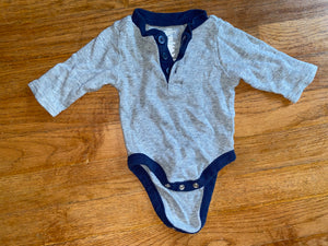 Grey  Thermal Onesie, 0-3M