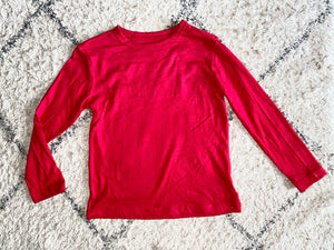 Red Long Sleeve Tee, XS(4/5)