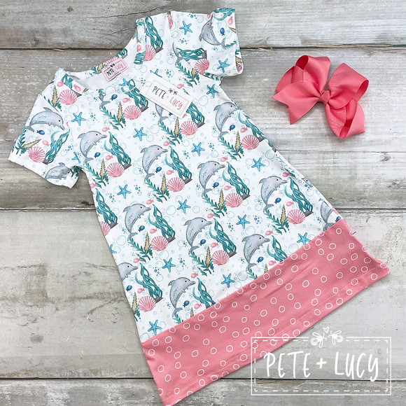 Dolphin Days Dress, 0-6M