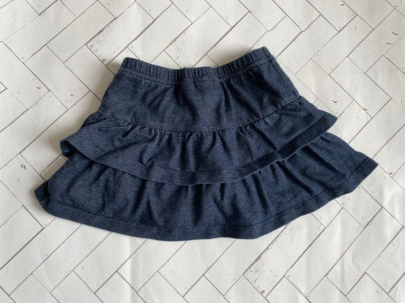 Ruffle Denim Colored Cotton Skort, 2T