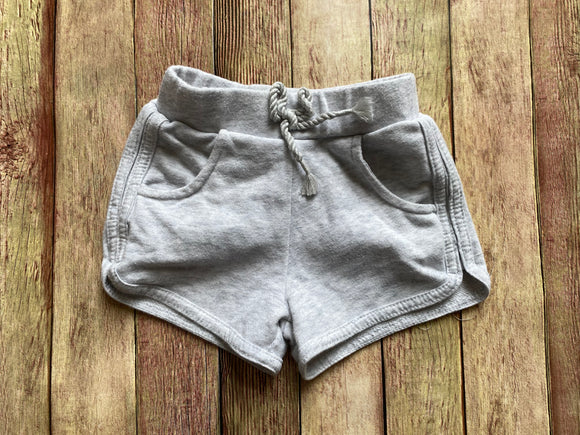 Grey Cotton Shorts, 2T