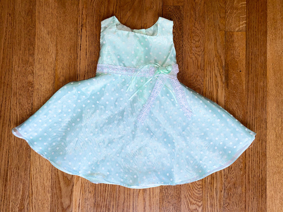 Greenish/Blue Flower Girl Dress, 18M