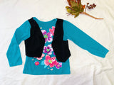 Flower/Vest Long Sleeve Tee, 2T